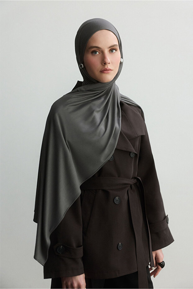 GRİ BAMBU PENYE ŞAL - 1