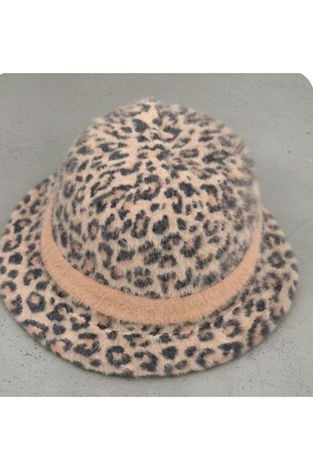 قبعة موديل على شكل دلو بنقشة الفهد - 2