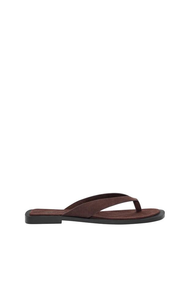 Düz deri sandalet - 2