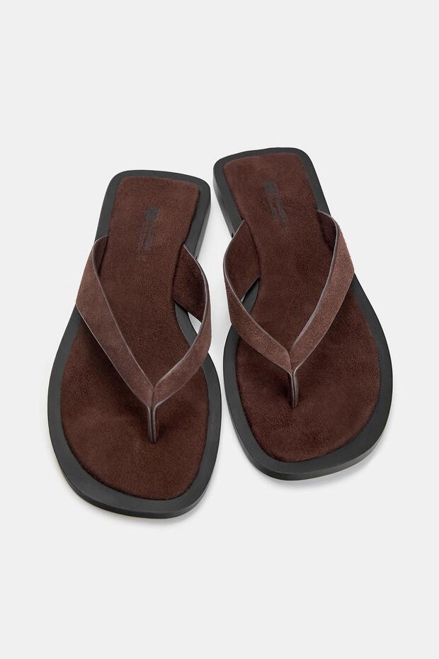 Düz deri sandalet - 3