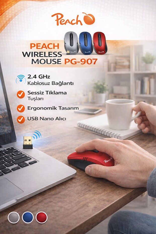 PEACH WIRELESS MOUSE PG-907 - 2