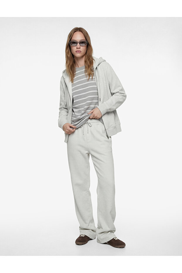 Wide Leg Oversized Sweatpants with Tie-Up Waist and Pockets