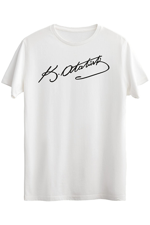Pack of Cotton Black Ataturk Signature B Printed White Short Sleeve T-Shirts