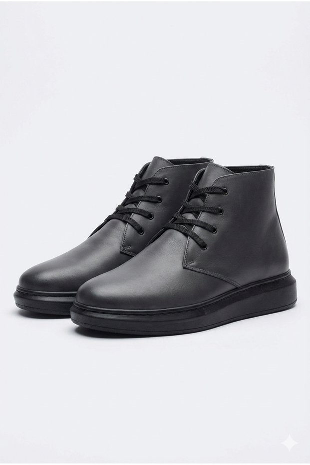 Zrj207 Lace-Up Orthopedic Sole Black Men's Sports Boots