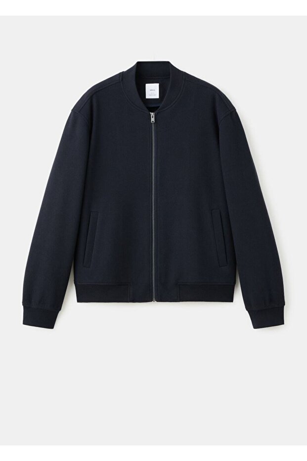 Fermuarlı bomber sweatshirt - 3