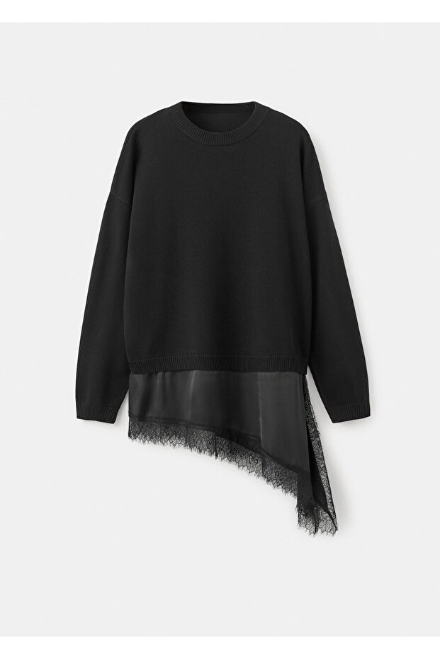 Dantel detaylı kazak - 3