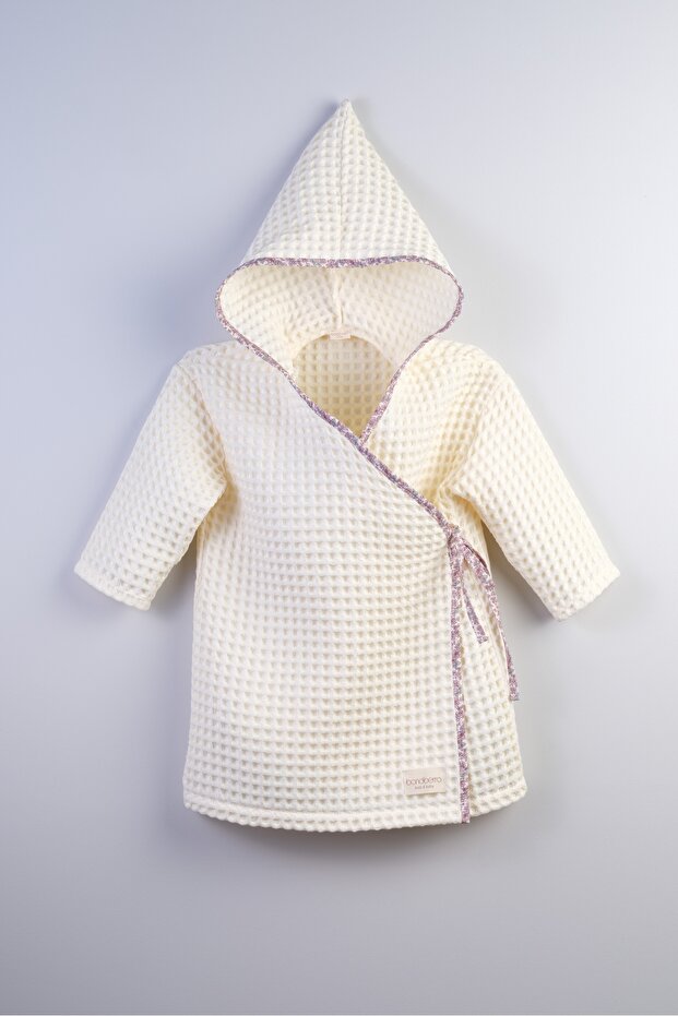 Waffle Muslin Fabric Baby and Children's Kimono Bathrobe 100% Cotton