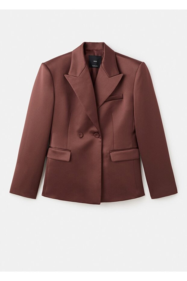 Saten blazer ceket - 3