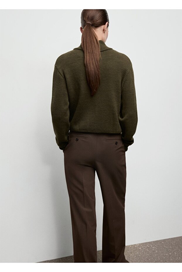 Perkins yaka düğmeli kazak - 4