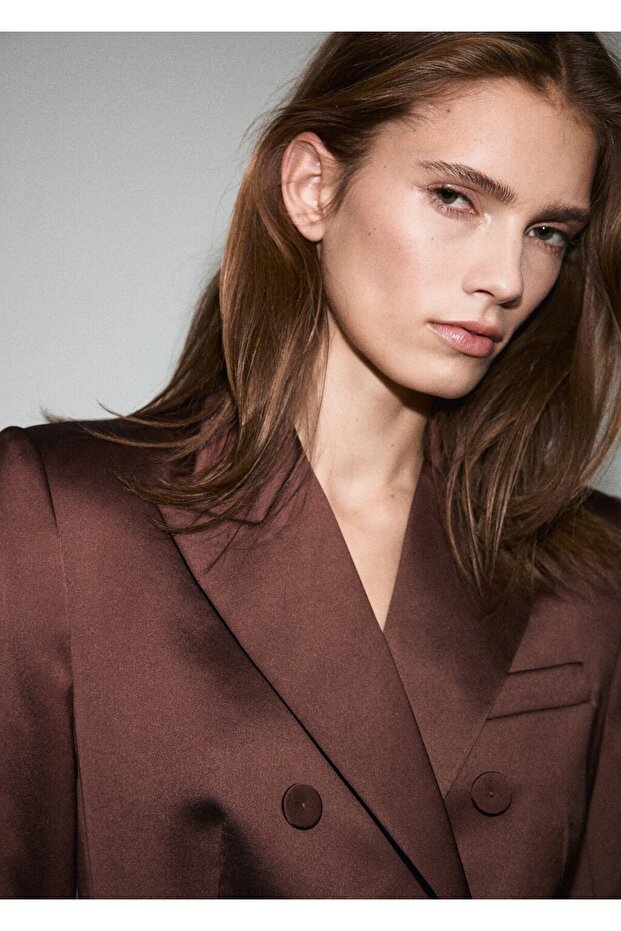 Saten blazer ceket - 6