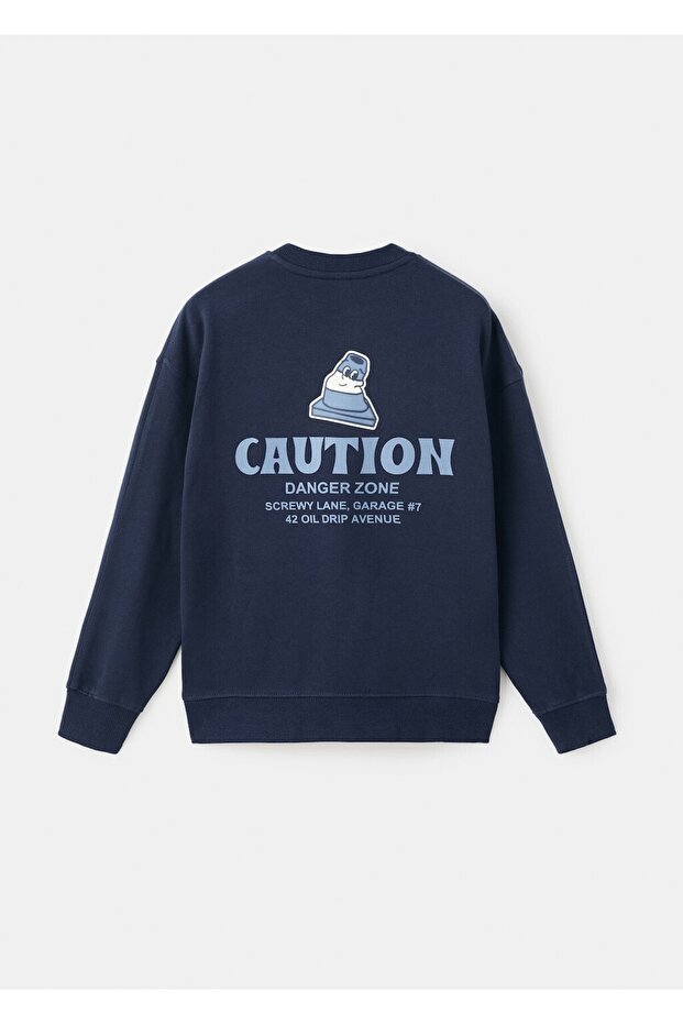 Desenli pamuklu sweatshirt - 4