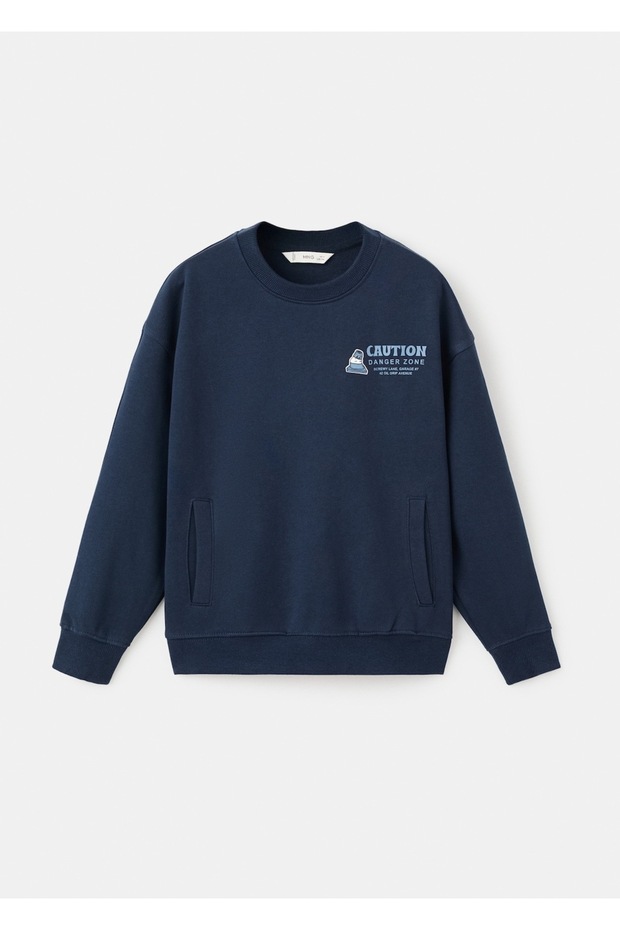 Desenli pamuklu sweatshirt - 3