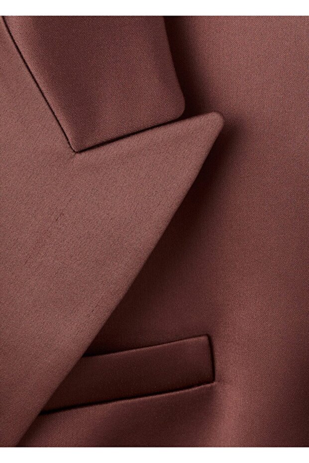 Saten blazer ceket - 8