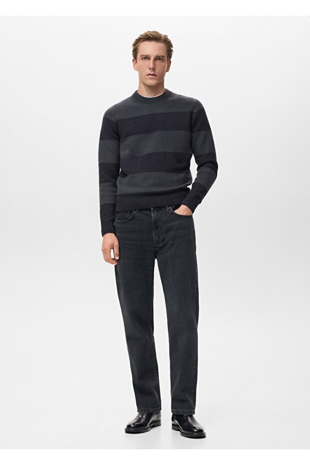 Gestreifter Pullover aus Wollmischung - 2