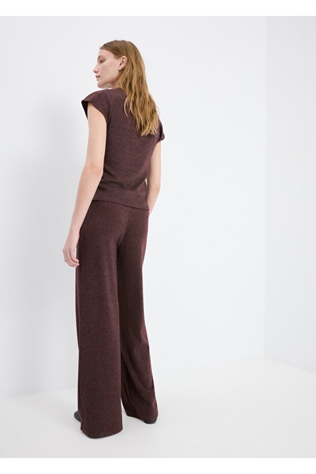 Beli lastikli triko pantolon - 4