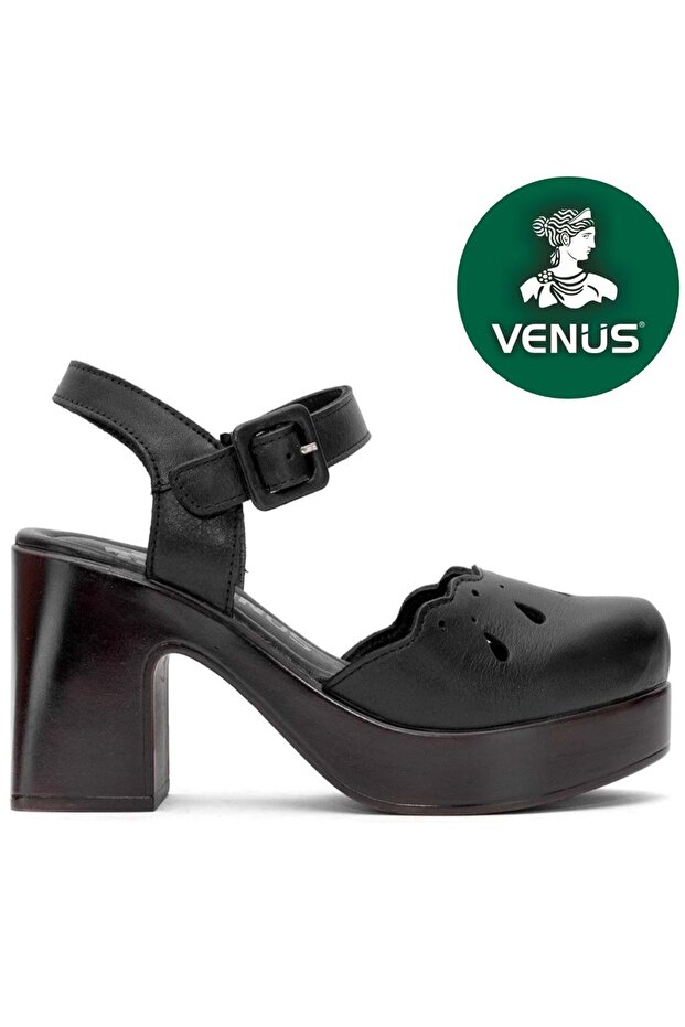 Sideritis Genuine Leather Comfort Orthopedic Women's Sandals Black
