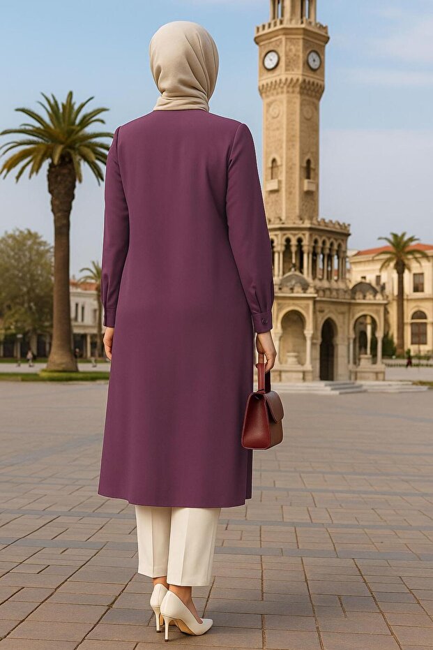 تونيك بأزرار مقاس كبير 44447 - 2