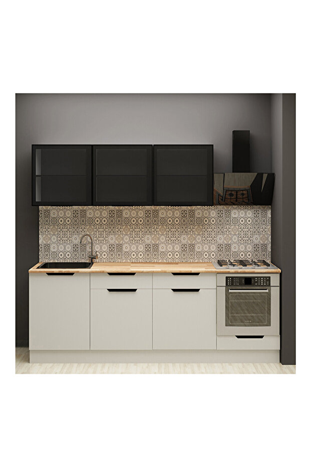 240 cm Cam Modüllü Mutfak Dolabı Ank. - 1