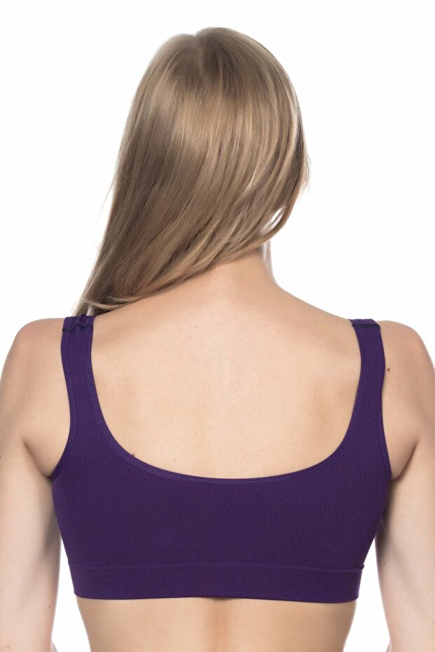 4005 Dikişsiz Kalın Askı Büstiyer Mor - 3