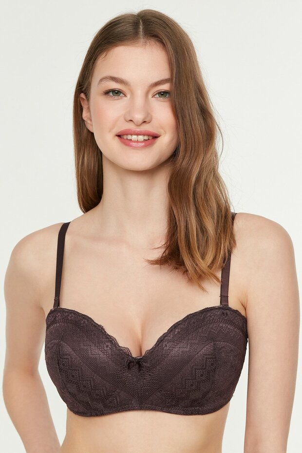 Purple C13002 Model Balconette Non-Supported Bra