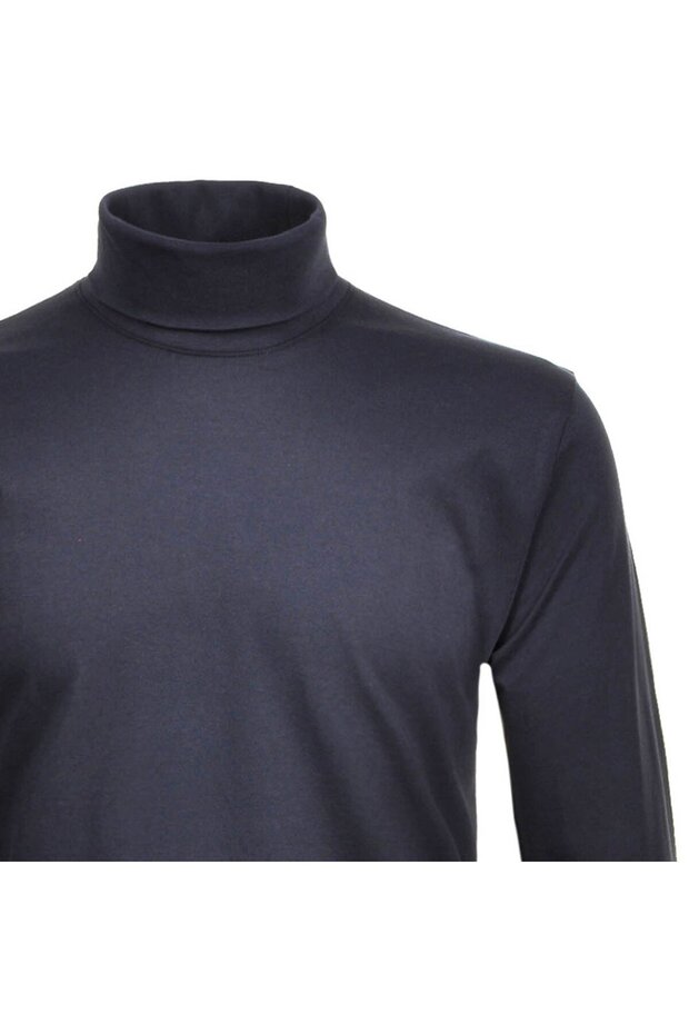 Herren Rollkragenpullover - Langarm Basic Rollkragen Regular Fit, Single Jersey, einfarbig - 2