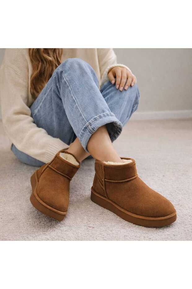 Children's Tan Thick Soled High Sole Suede Boots