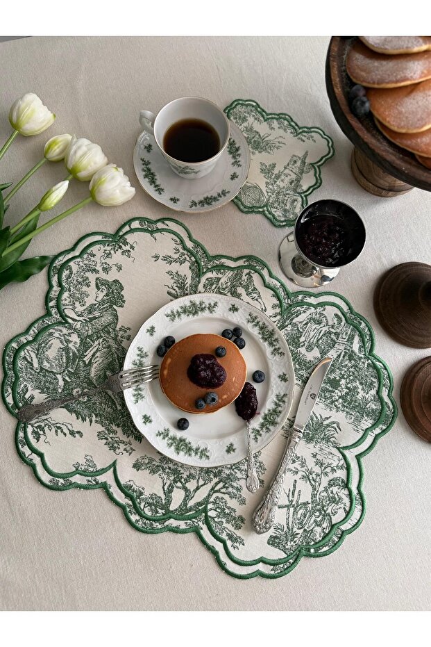 Rustik Amerikan Servis Kokteyl Peçetesi Yeşil - 4