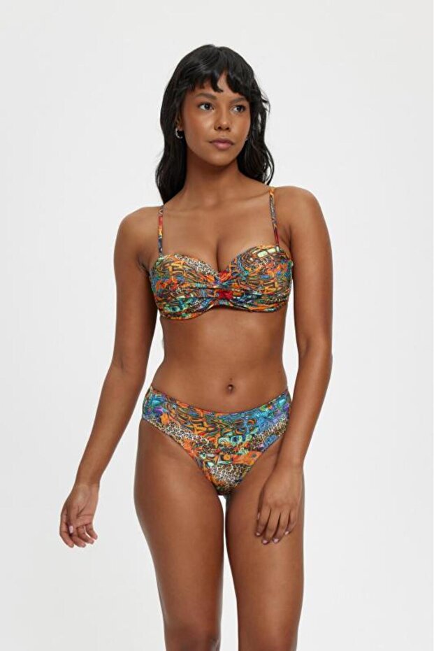 B11019 مجموعة بيكيني بدون حمالات مغطاة فارغة - 1