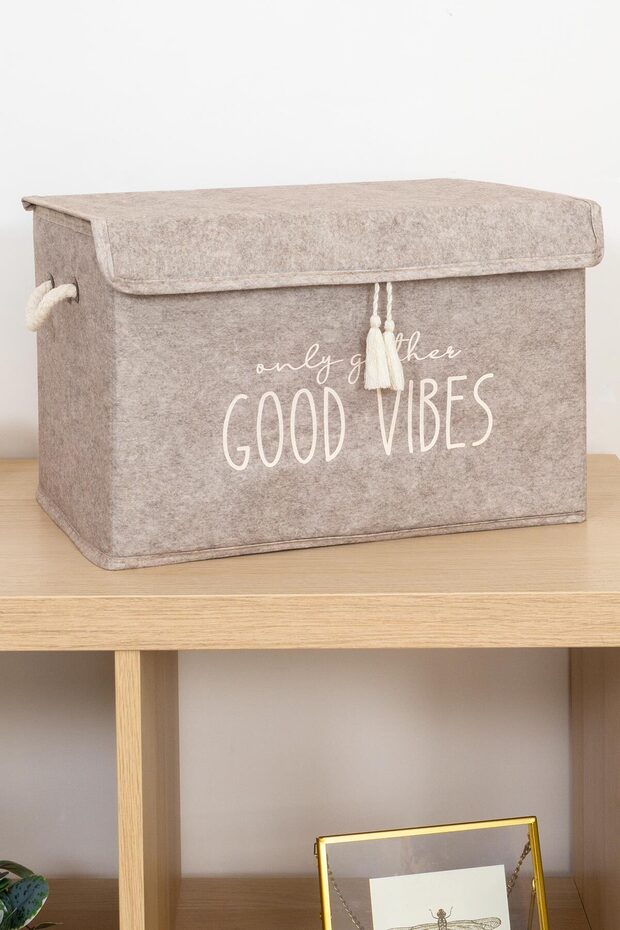 Rendszerező doboz filc fedéllel, barna - 1