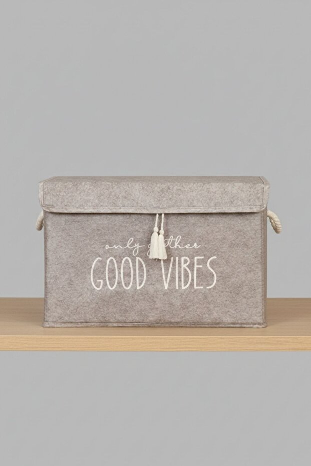 Rendszerező doboz filc fedéllel, barna - 5