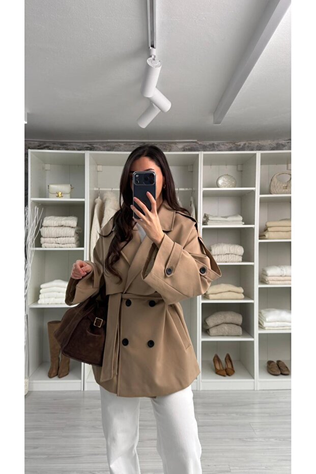 OVERSIZE TRENÇKOT - CAMEL - 1