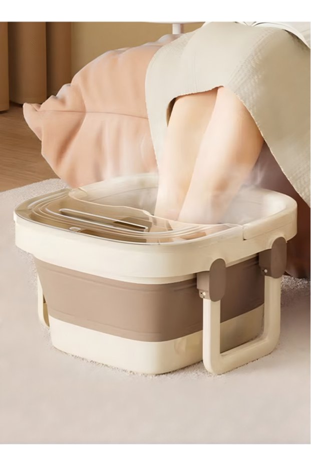 Collapsible Foot Bath Basin with Lid and Hidden Handle