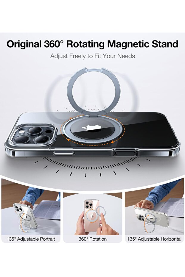 جراب مغناطيسي لهاتف آيفون 14 برو متوافق مع تقنية MagSafe، عدسة كاميرا خلفية شفافة غير لامعة - 6