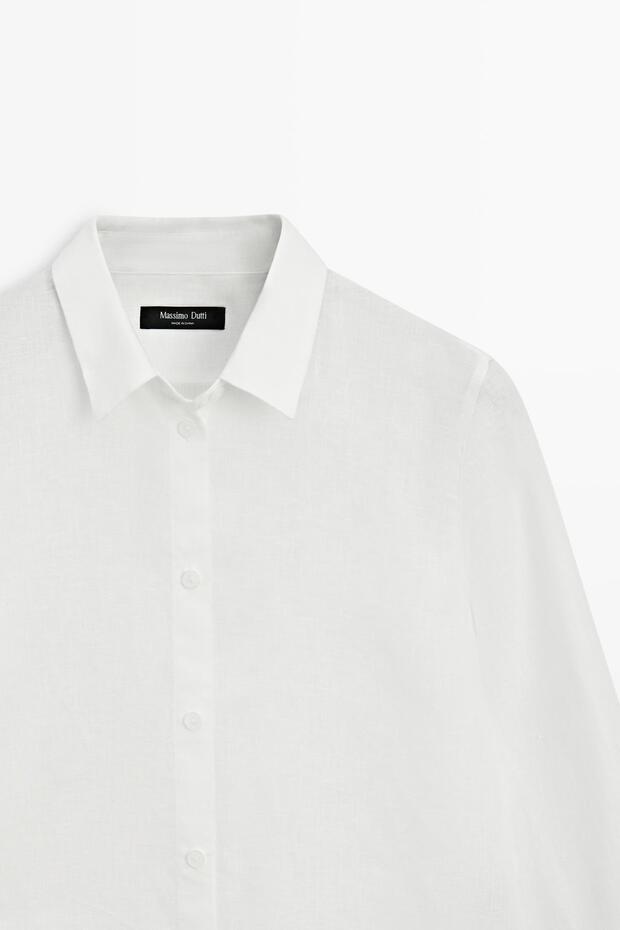 Dökümlü keten gömlek - 5