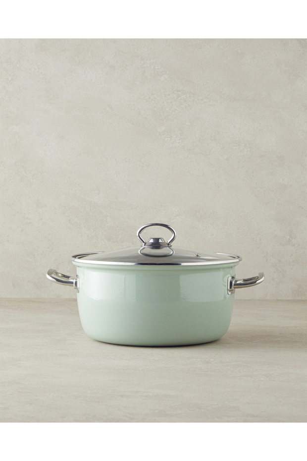 Sartagi Enamel Frying Pan 22 cm Light Mint
