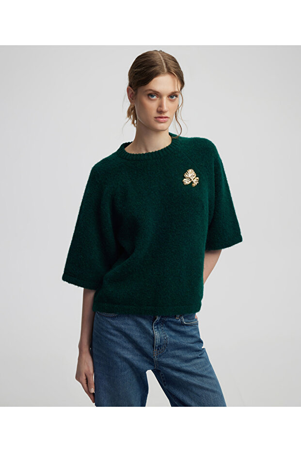 Broş aksesuarlı triko - 2