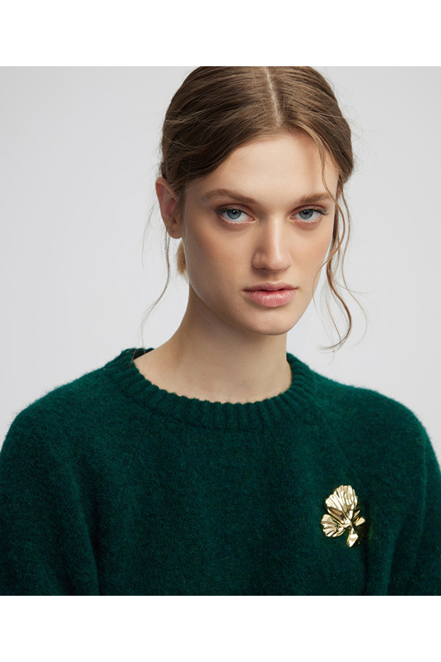 Broş aksesuarlı triko - 1