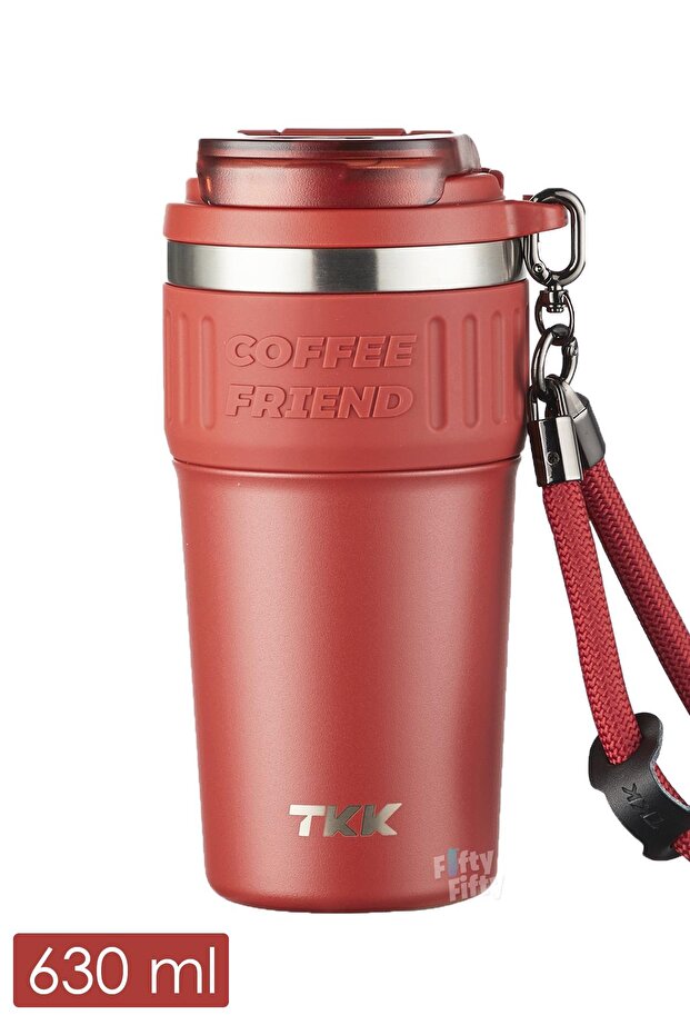 TKK 630 ML Special Series Steel Mug Coffee Cup with Straw/Comfortable Drinking 6 Hours Hot/12 Hours Cold Thermos -2