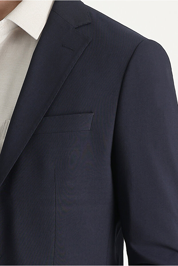 6 Drop Regular Fit Standart Kesim Yünlü Likralı Esnek Mevsimlik Blazer Ceket - 4