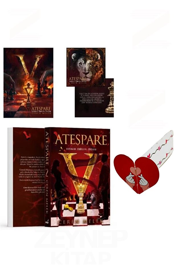 Ateşpare 2(KARTONKAPAK)Özel Tasarım Hareketli Kalp Ayraç Hediyeli