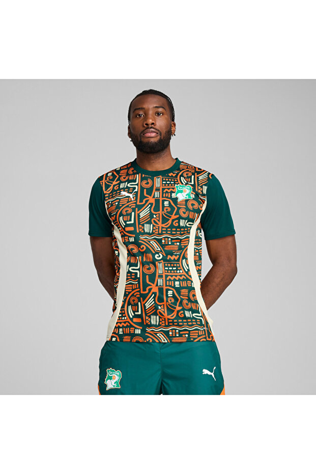 Mens Côte d'Ivoire 2025 Pre-match Jersey Top - Green