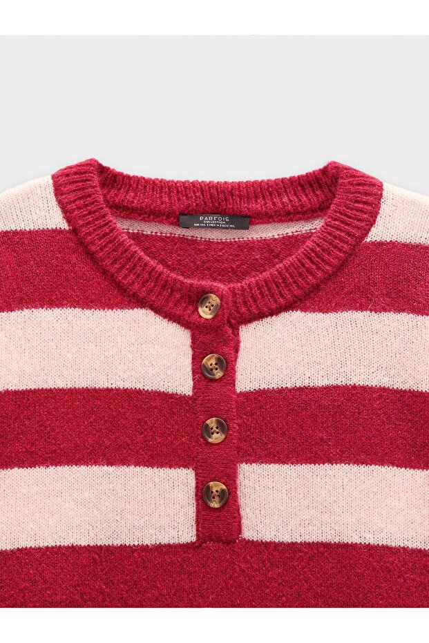 Çizgili Örme Kazak - 6