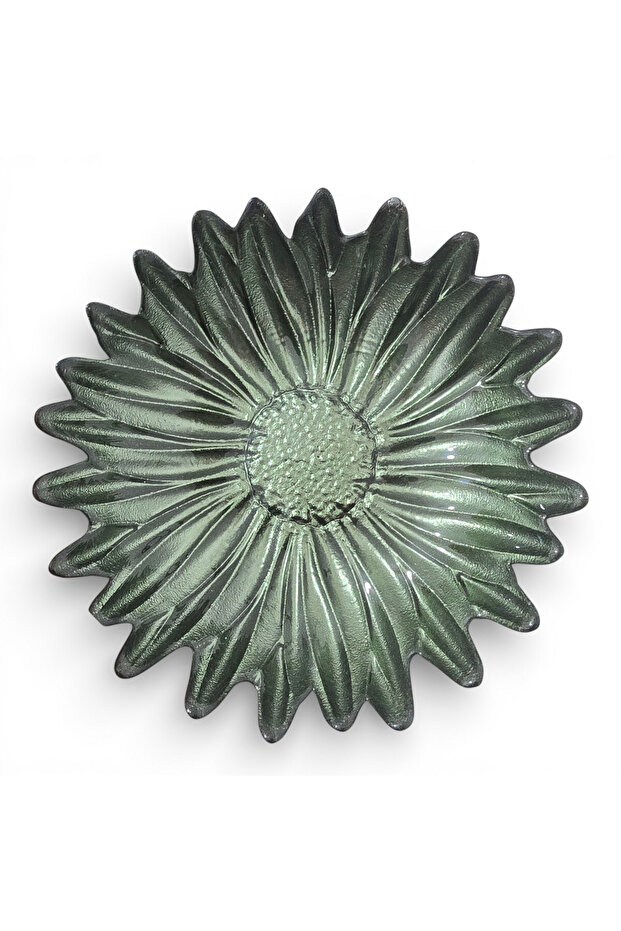 Green Flower-Shaped Glass Bowl – for Kitchen and Presentation (1 Piece)
