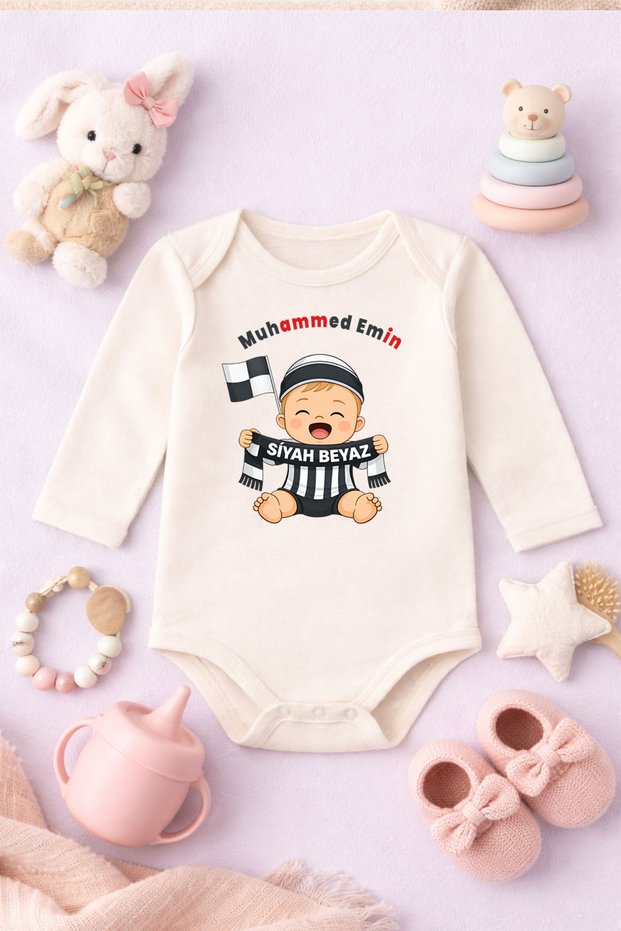 Baby Bodysuit with Text Black and White Baby Printed 100% Cotton Bodysuit (Newborn & Baby)