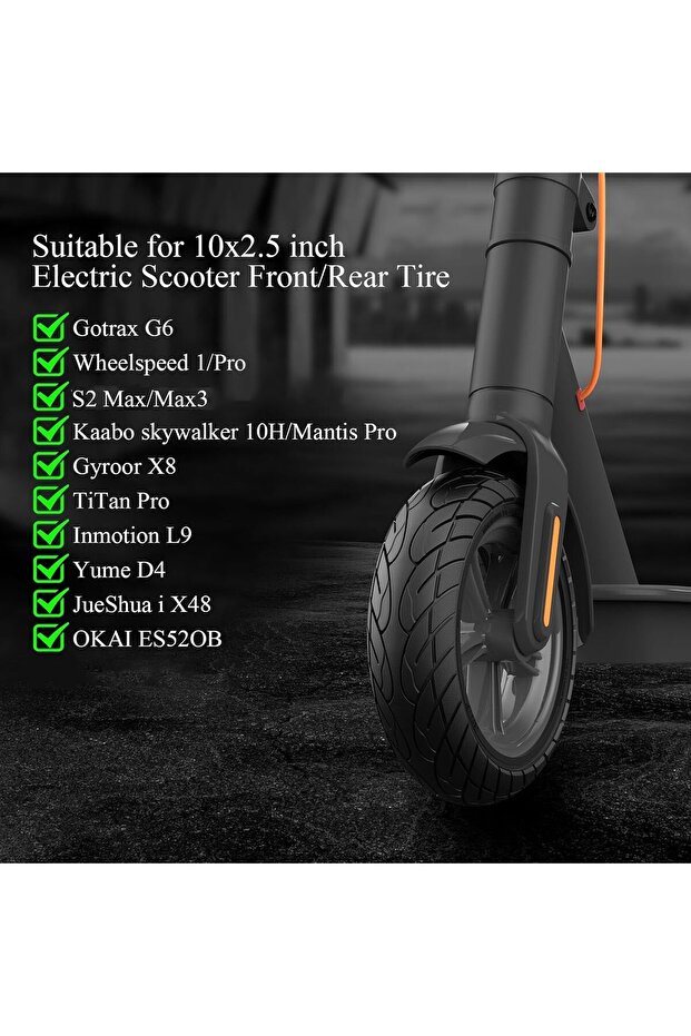 إطار صلب مقاس 10 × 2.5 للسكوتر الكهربائي - 2