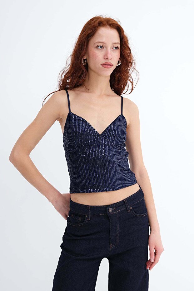 Askılı Pullu Bluz A17772 - 1