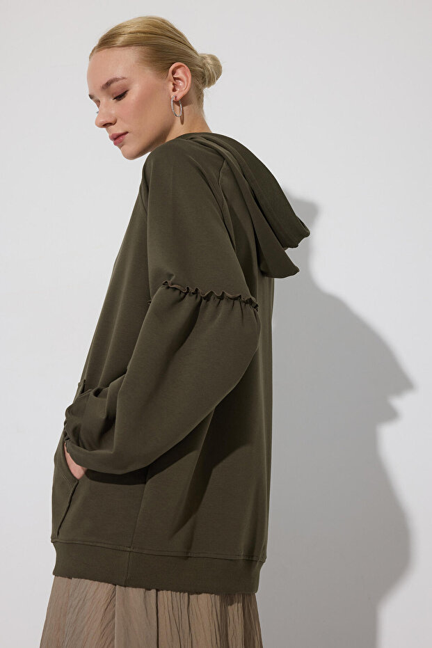 DİK YAKA ÖRME SWEATHIRT - 4