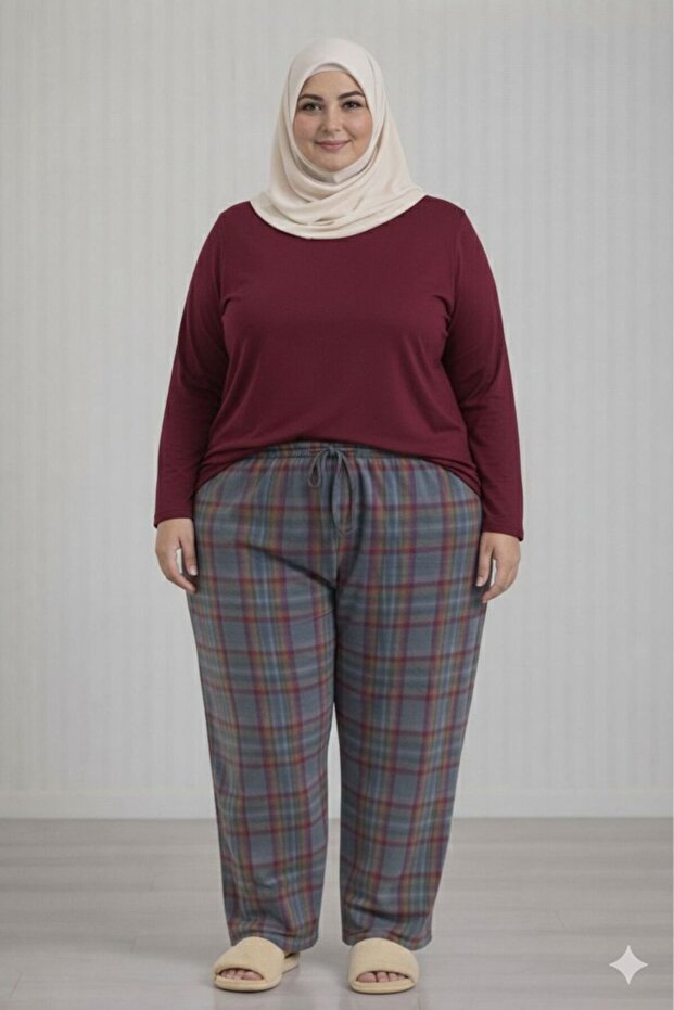 Patterned Battal Fleece Pajama Bottoms