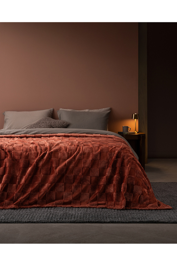 Vaporeux Double Welsoft Flat Blanket - Terra Cotta