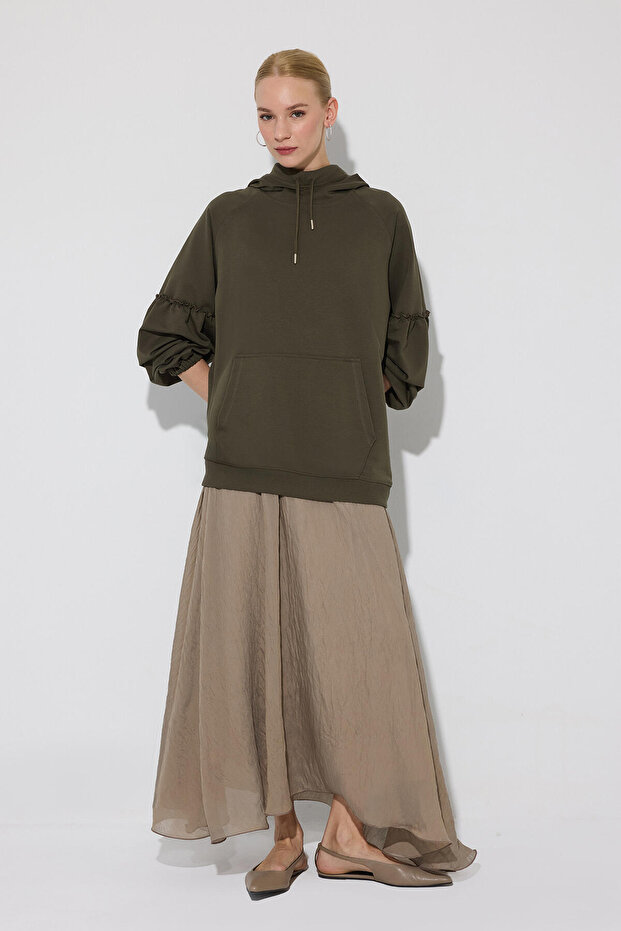 DİK YAKA ÖRME SWEATHIRT - 1